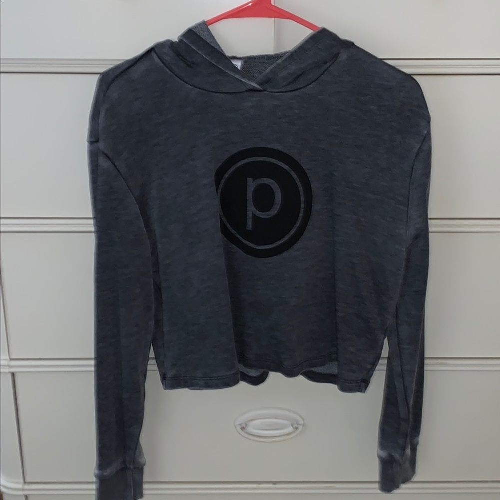 Pure Barre Distressed Cropped Hoodie